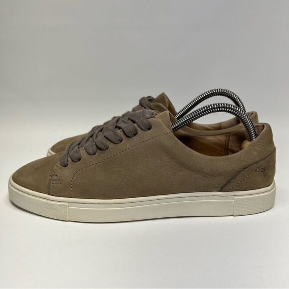 Frye Womens Ivy Low Lace Grey Italian Leather Sneakers 8M - Picture 3 of 10